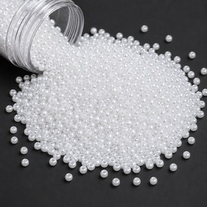 Jaunty 8'0 White Round Glass Crystal <b>Seed</b> Beads Bulk <b>Pack</b> for Jewelry Making - Product Image 1