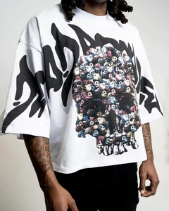 เสื้อยืดโอเวอร์ไซส์วินเทจทรงบ็อกซี่  โลโก้ด้านหน้า สำหรับผู้ชาย ผ้าฝ้าย 100% 180gsm ระบายอากาศได้ดี ทรงฮิปสเตอร์ สั่งทำได้ - Product Image 3