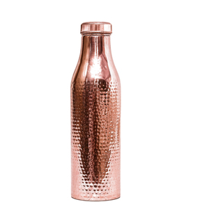 Bouteille d'eau en cuivre martelé pur de qualité supérieure, étanche, artisanale, vaisselle métallique ayurvédique avec logo personnalisé accepté - Product Image 1