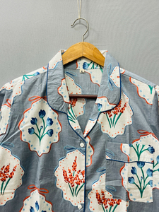 Hand Block Print, Floral Cotton Pajama Set, Summer Nightwear, Bohemian Sleepwear, Women Loungewear with <b>pants</b>, - Product Image 5