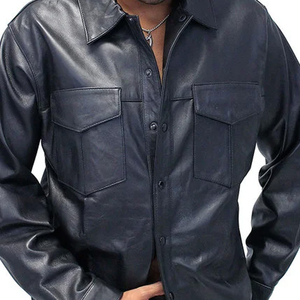 OEM Men's Leather Button-Up with Flap Pockets – Precision Technical Stitching – Sialkot Garment Industry Standard - Product Image 4