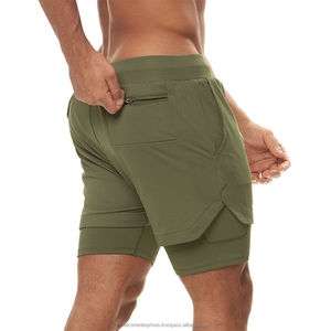 กางเกงขาสั้นออกกำลังกายสีเขียวกางเกงวิ่งออกกำลังกายสีเขียว5XL ขนาดใหญ่พิเศษสำหรับฤดูร้อน - Product Image 2