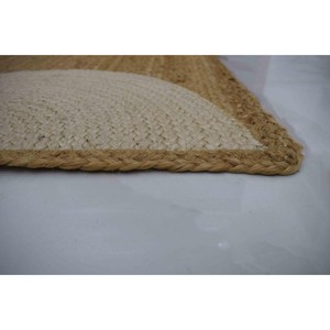 Tapis rectangulaire moderne abstrait en jute, tissage plat, réversible, rose, blanc, beige, pour la maison, décoration de couloir - Product Image 3