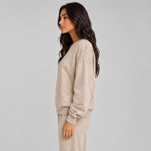T-shirt blanc délavé de qualité supérieure pour femme, coupe longue, manches courtes, 100 % coton, respirant et décontracté - Product Image 2