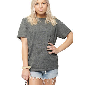 Camisetas Grises de Felpa con Cuello Redondo para Mujer, Lavado Ácido, Transpirables, de Secado Rápido, Personalizadas al por Mayor 2026, Precio Razonable, OEM - Product Image 2