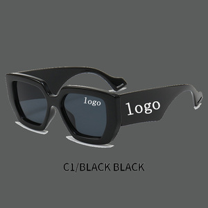 86320 Hot Selling Fashion Contrast Retro Personality <b>Square</b> Oversize Frame Colorful Custom Logo Women's Men's <b>Sunglasses</b> Brand - Product Image 3