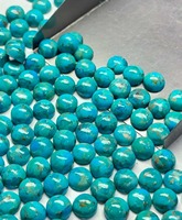 Meilleure Offre en Gros : 50 Cabochons Ronds de Turquoise Mohave Naturelle de 5 mm, Polissage Brillant, Pierres Précieuses Libres pour la Fabrication de Bijoux
