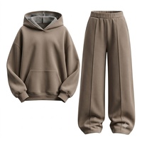 Ensemble sweat à capuche et pantalon de survêtement surdimensionné en polaire douce pour femme – Qualité supérieure, anti-plis, prêt à personnaliser