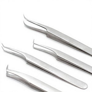 Pince à cils en acier inoxydable à 90 degrés incurvée professionnelle 90 degrés outil de Volume d'extension de cils durable - Product Image 1