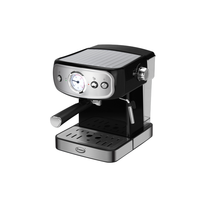 ماكينة قهوة إسبريسو كهربائية شبه أوتوماتيكية Gmax CM-025 سعة 1.5 لتر مع نظام مياه ساخنة، 15 بار، 850 واط، محمولة للاستخدام المنزلي