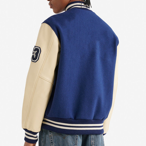 New Trendy Letterman Bomber <b>Jacket</b> 100% Wool Polyester Cotton Canvas Custom Logo <b>Fleece</b> <b>Lined</b> Breathable Quick Dry V-neck <b>Jacket</b> - Product Image 6