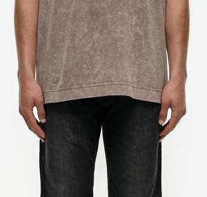 Customized Logo Men's Oversize Washed Cotton T-Shirt O-Neck Short Sleeve Solid Color Casual <b>Plus</b> <b>Size</b> Jersey Knit Blank Front - Product Image 5