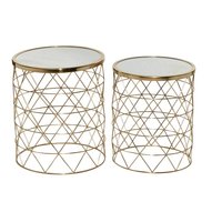 Ensemble de tables basses multifonctionnelles en métal, empilables pour un rangement facile et une optimisation de l'espace