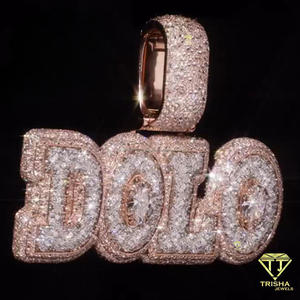 Collier pendentif signe du zodiaque de luxe, cultivé en laboratoire, style hip-hop glacé, bijou audacieux de luxe pour la vente en gros - Product Image 5
