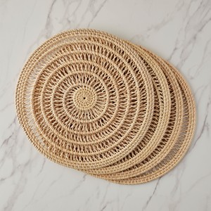 Delicate <b>Round</b> Rattan Placemat Set Woven <b>Table</b> <b>Mat</b> Natural Dining Placemat Boho <b>Table</b> Setting Decor For Dining <b>Table</b> Styling - Product Image 5