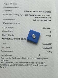Venta al por Mayor de Diamantes Sueltos CONCEPTION DIA-2-65, Corte Radiante, 1.12ct 1.28ct, Certificados IGI, Claridad VVS, Diamantes Blancos Cultivados en Laboratorio CVD - Product Image 2