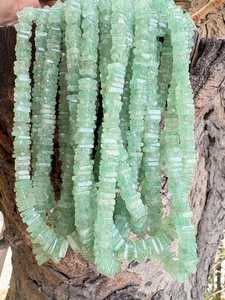 Green Strawberry Square Beads, Natural Smooth <b>Spacer</b> Strand (5-6mm) - Product Image 6
