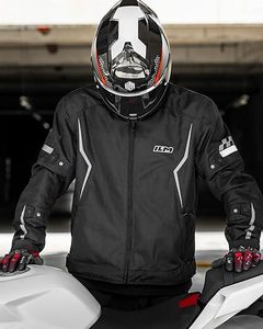 Chaqueta de Motocicleta ILM para Hombre, Negra, Manga Larga, Resistente al Viento, para Todas las Estaciones, Ropa de Carreras - Product Image 2
