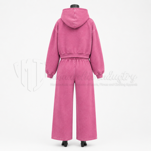 Conjunto Deportivo de 2 Piezas para Mujer, Sudadera con Estampado Gráfico Rosa, Pantalones Deportivos de Pierna Ancha, Ropa Casual Urbana, Conjunto Combinado, Venta al Por Mayor - Product Image 2