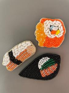 <b>Yellow</b> and green beaded keychain bead embroidery handmade seed beads embroidery bag charms with festival design keychain - Product Image 2