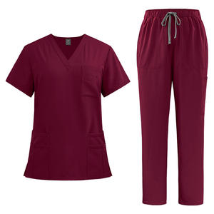 Nouvel ensemble de blouses médicales à col en V, style fendu, uniforme de soins de santé avec pantalon droit et poches pour infirmières et médecins - Product Image 6