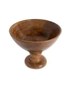 Centre de table en bois de manguier courbé, grand bol à fruits sur piédestal, décoration de table pour salon, pour la maison - Product Image 1