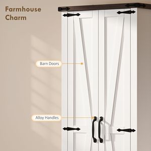 Moderno Armadio Dispensa da Cucina con Ante Scorrevoli Bianche, Pannelli in Compensato e Ripiani Regolabili - Product Image 6