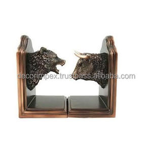 Wallstreet ตลาดหุ้นสต็อกหนังสือหัววัวและหมีทำจากทองสัมฤทธิ์รูปปั้นนักลงทุนชุบโลหะด้วยไฟฟ้าของขวัญและของตกแต่ง - Product Image 1