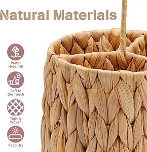 Wholesale Water Hyacinth Straw Flatware <b>Caddy</b> Handwoven Cutlery Holder with Handle 4 Slot Condiment Organizer Tableware - Product Image 4