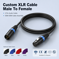 Cable XLR Balanceado Profesional de 3 Pines con Anillo de Color, de 1m, 2m, 3m, Macho a Hembra, Personalizado OEM para Micrófono, Mezclador, Altavoz y Escenario