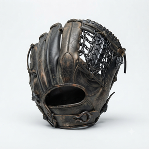 Gant de baseball en cuir de qualité supérieure pour l'entraînement sportif, modèle H-Web, pour droitier, doigts entièrement couverts, avec fermeture auto-agrippante pour l'extérieur. - Product Image 3