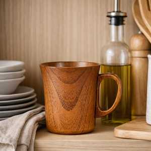 Personalized Rustic Handcrafted Brown Wooden <b>Mug</b> with Engraving Customized Logo & Design Polished Finish for Business Gifts - Product Image 3