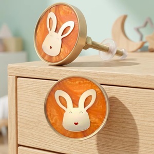 Pomo de latón para muebles con diseño de conejo, resina verde, diseño contemporáneo, ecológico, ajustable, multifunción, para cajones, cómodas y armarios - Product Image 5