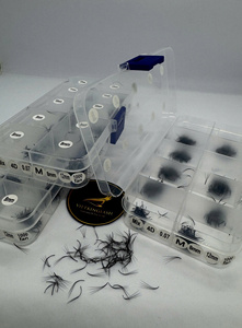 Kit de Prueba Profesional de Pestañas Mixtas 3D 5D 8D 10D 12D, Fans Premade de Cachemira Negro Mate, Caja de Muestras para Extensiones de Pestañas - Product Image 3