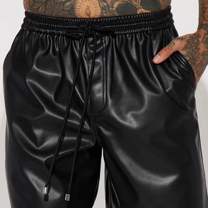 Shorts en cuir pour hommes – Nouvelle collection été et combat – Shorts décontractés 100 % cuir pour hommes - Product Image 6