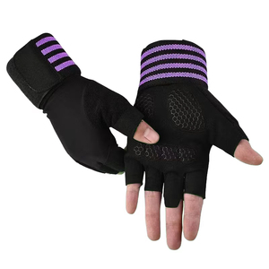 Gants de cyclisme unisexes respirants en polyester à demi-doigts pour sports de plein air, protection UV, antichoc, VTT - Product Image 2