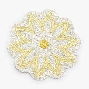 Napperon brodé à la main très demandé, perles de rocaille 5 mm, motif floral classique, réutilisable, pour événements festifs, mariages, maison - Product Image 1
