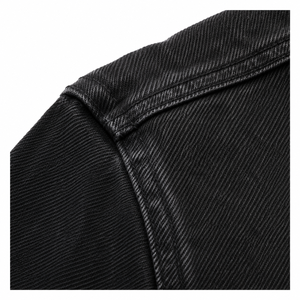Veste en jean noire pour homme, décontractée, coupe ample, délavée à l'acide, respirante, en coton écologique, avec poches, automne-hiver - Product Image 4