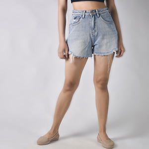 Shorts en jean coupe décontractée, tissu doux, respirant, style confortable pour femmes, tenue décontractée d'été et usage quotidien - Product Image 5