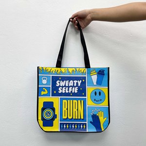 Sac fourre-tout personnalisé avec logo imprimé, motif dessin animé, en tissu non tissé, grande taille, avec poignée supérieure, sac de shopping, vente en gros, fabricant OEM - Product Image 2