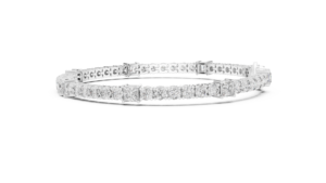 9K White <b>Gold</b> Diamond Bracelet Round Princess Cut 50 Stones Luxury Sparkle Wedding Party Fine Jewelry Elegant Gift Women - Product Image 4