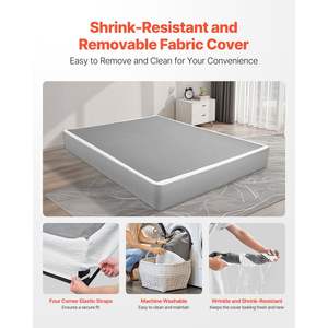 Heavy Duty <b>Queen</b> Size Box Spring Bed Frame 9 <b>Mattress</b> Foundation 3500 Lbs Max Weight Capacity Washable Fabric Cloth 79.1L X - Product Image 4