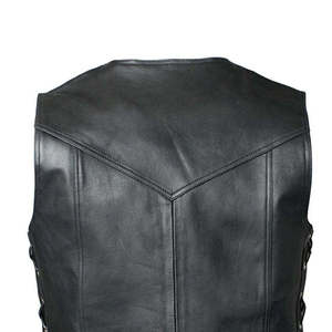 Chaleco de Motociclismo Estilo Racing de Última Moda, Chaqueta sin Mangas de Cuero Genuino para Hombre, Protectora, Impermeable y Resistente al Viento - Product Image 4