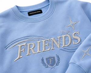 เสื้อสเวตเชิ้ตคอกลมปักลายสีฟ้าอ่อนพรีเมียม ทรงโอเวอร์ไซส์ ใส่ได้ทั้งชายและหญิง สไตล์ลำลองสำหรับฤดูใบไม้ร่วง - Product Image 5