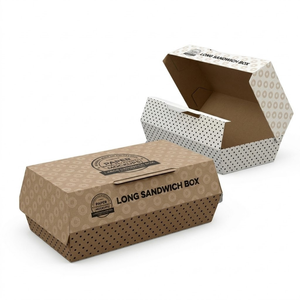Boîte à salade en papier kraft personnalisée avec fenêtre transparente |   Emballage alimentaire recyclable pour sandwichs, fruits et fast-food à emporter - Product Image 5