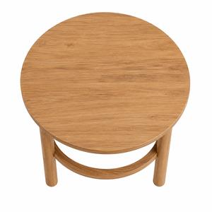Mesa de Comedor Redonda de Madera de Teca Sólida con Anillo de Soporte Circular Suspendido |   Juego de Comedor Moderno Escandinavo Ideal para Apartamentos - Product Image 2