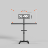 Soporte Móvil para TV de Alta Resistencia AUKI con Ruedas Giratorias para Pantallas LED/LCD de 32-55 Pulgadas, Altura Ajustable, Marco de Acero, VESA Máxima 400X400