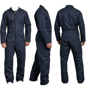 Combinaison de travail bleu marine pour homme avec bandes réfléchissantes, en coton, uniforme de sécurité - Product Image 1