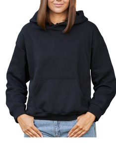Sweats à capuche femme 100% coton 280 GSM Polyester-coton polaire hiver devant brodé imprimé lavé à l'acide hiver - Product Image 4