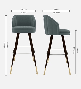 เก้าอี้บาร์ปรับระดับได้หุ้มหนัง PU สีฟ้าทะเล ดีไซน์หรูหราทันสมัย เหมาะสำหรับเคาน์เตอร์ครัว เฟอร์นิเจอร์หุ้มเบาะนุ่ม โครงโลหะ - Product Image 6